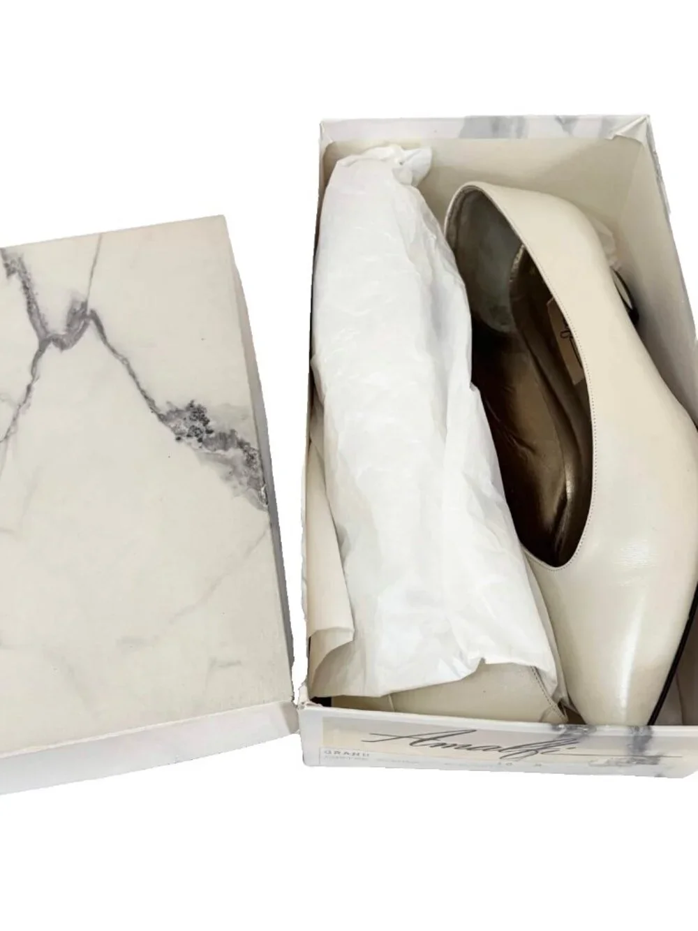 Vintage Amalfi Grand Ivory Cream Leather Pumps Size 10B Italy Pillow Grand - Picture 10 of 10